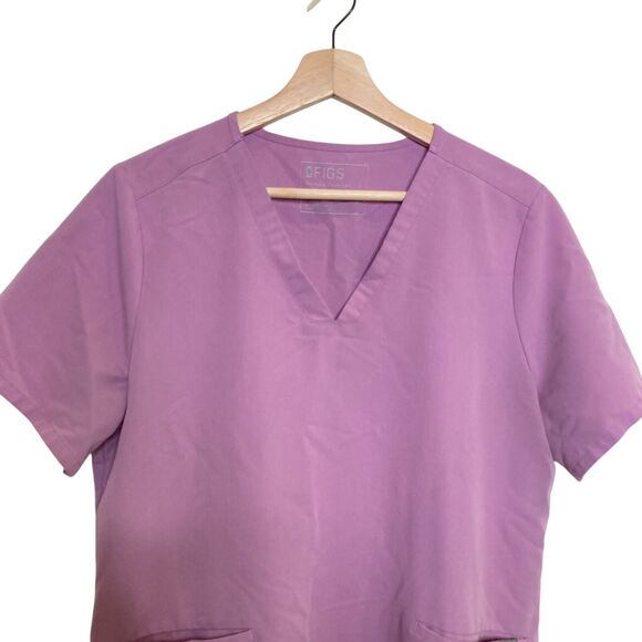 Figs Womens Large Casma Three Pocket Scrub Top Chalk Pink Limited FW1100 Medical - Picture 3 of 12